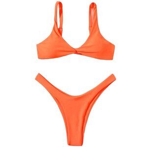 SHEIN Bright Orange High Cut Super sexy Bikini NWT Size XL